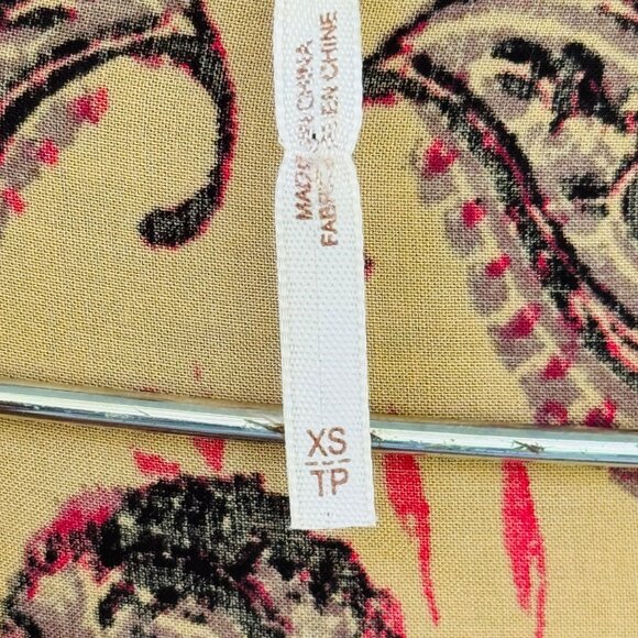 Free People Women's Size XSmall Tan and Burgundy Dress. - Picture 4 of 11